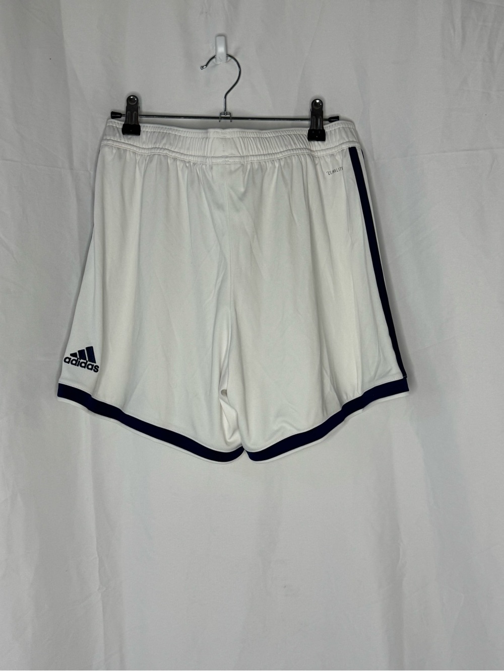 adidas Men’s White Athletic Shorts with Navy Trim